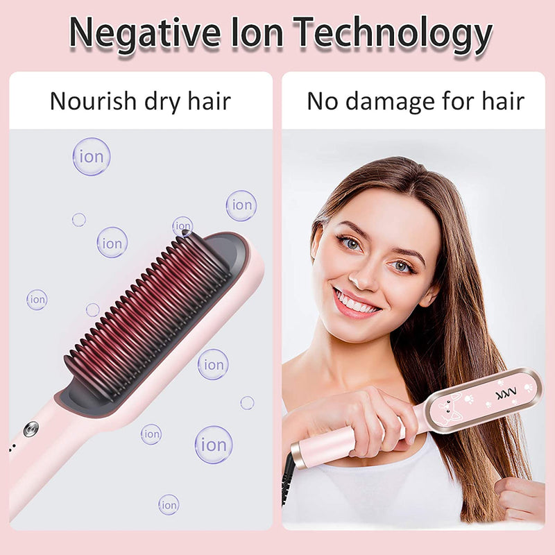 VKK Hair Straightener Brush Pink